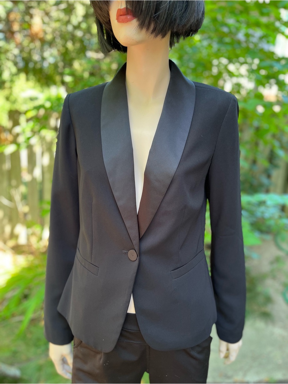Forever 21 Black Satin Lapel Blazer - Single Button Tailored Jacket